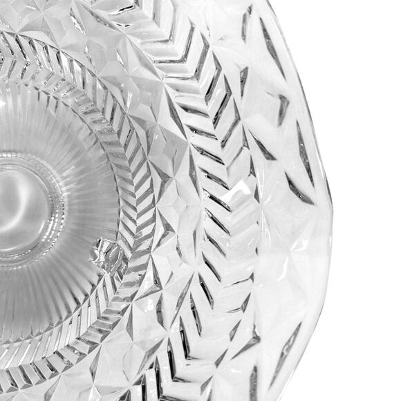 Footed Glass Vintage Centerpiece 12.75" Ruffled Top Bowl in Diamond Pattern - Picture 7 of 9